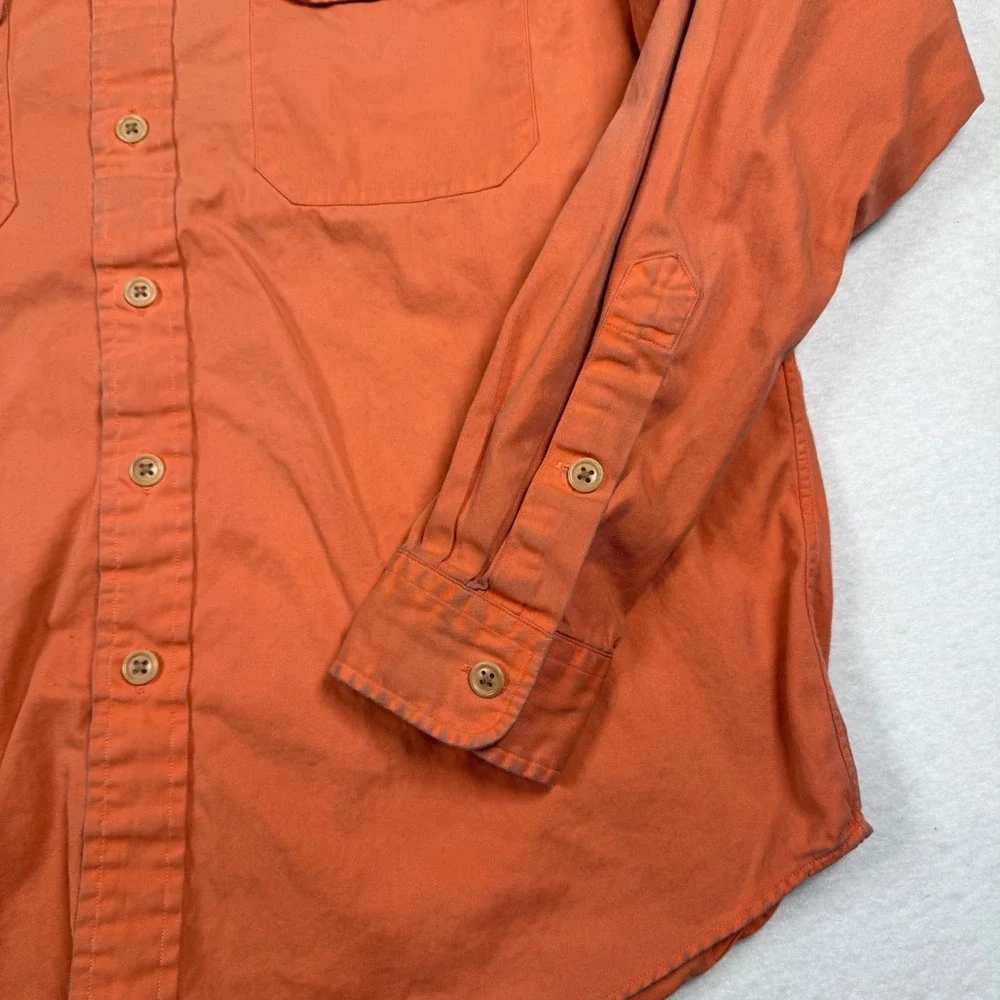 Polo Ralph Lauren Button Up Shirt Mens Large Orange‎ Long Sleeve Cotton Utility